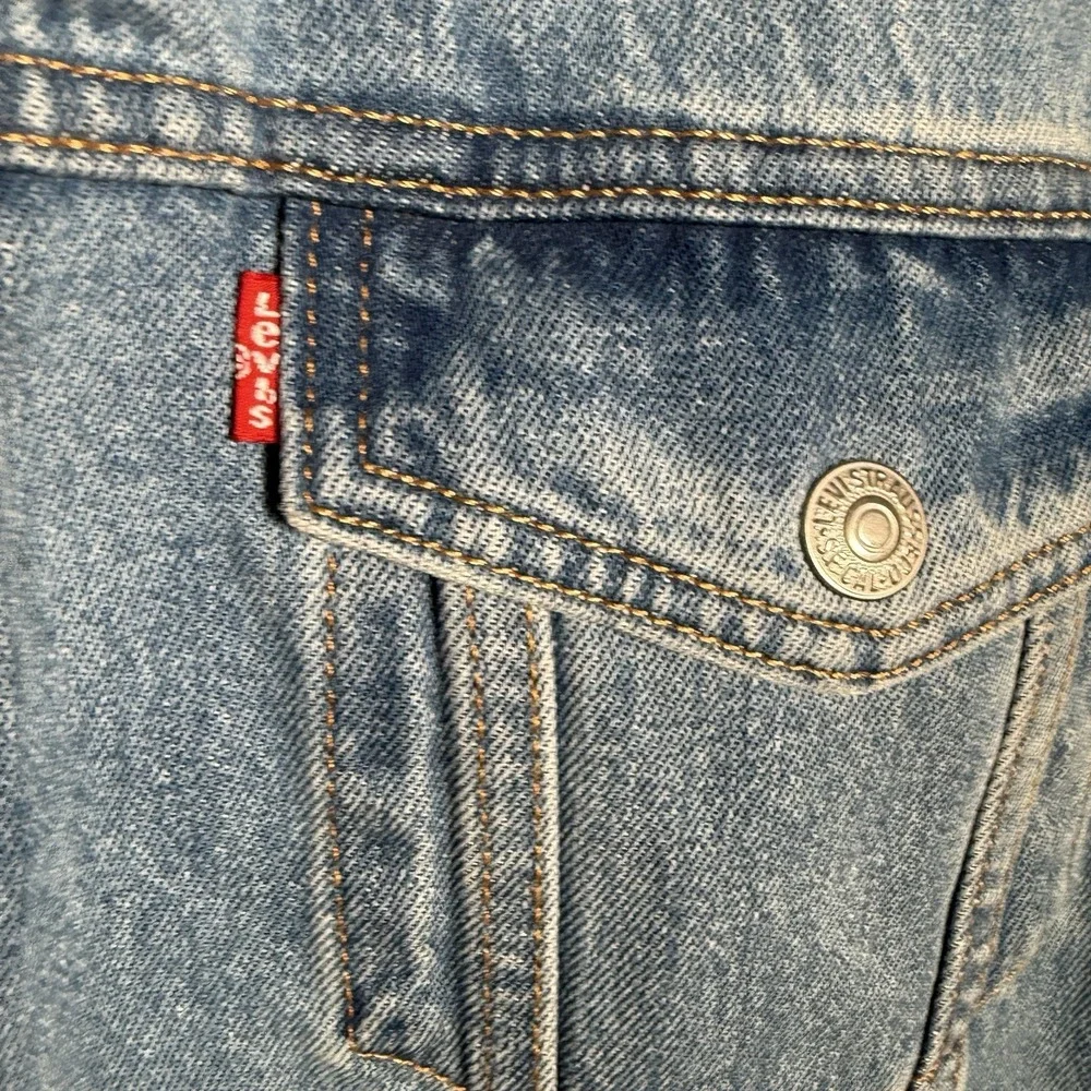 Levi's Men's Blue Denim Sherpa Trucker Jacket Faux Fur Lined Sz XXL NWT